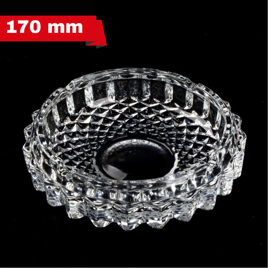 AM5360 Round Crystal Glass Smoking Ashtray- 170mm