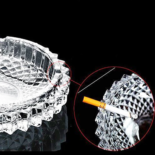 AM5360 Round Crystal Glass Smoking Ashtray- 170mm - Image 2