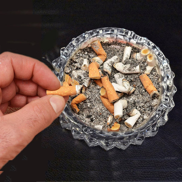 AM5360 Round Crystal Glass Smoking Ashtray- 170mm - Image 3