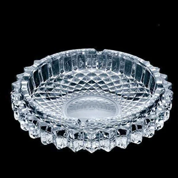 AM5360 Round Crystal Glass Smoking Ashtray- 170mm - Image 4