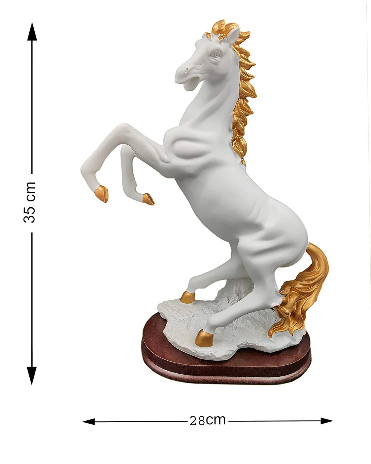 AM5368 Gold Plated White Horse Statue Action Showpiece - Image 4