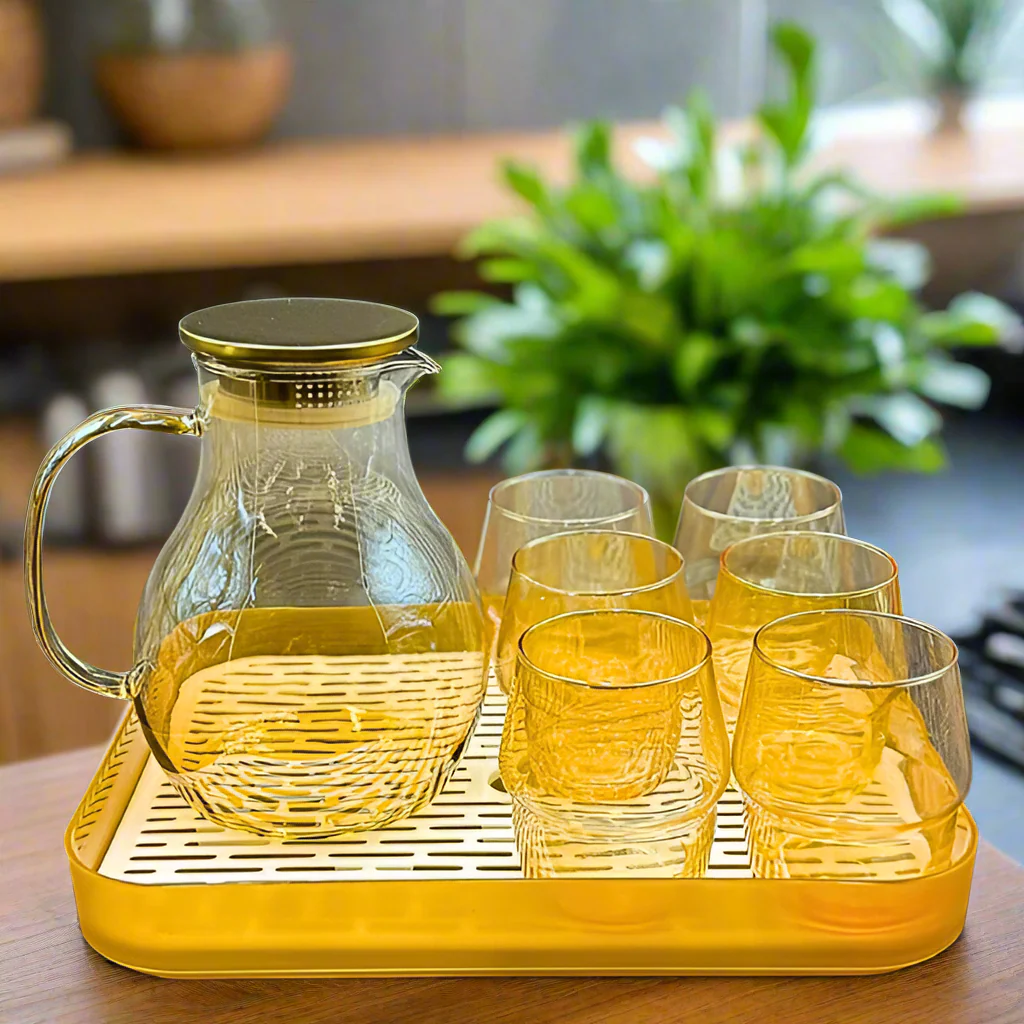AM5394 Shine Max Steel Lid Water Jug With Glass 6pc Jug 1800ml , Glass 350ml - Image 4