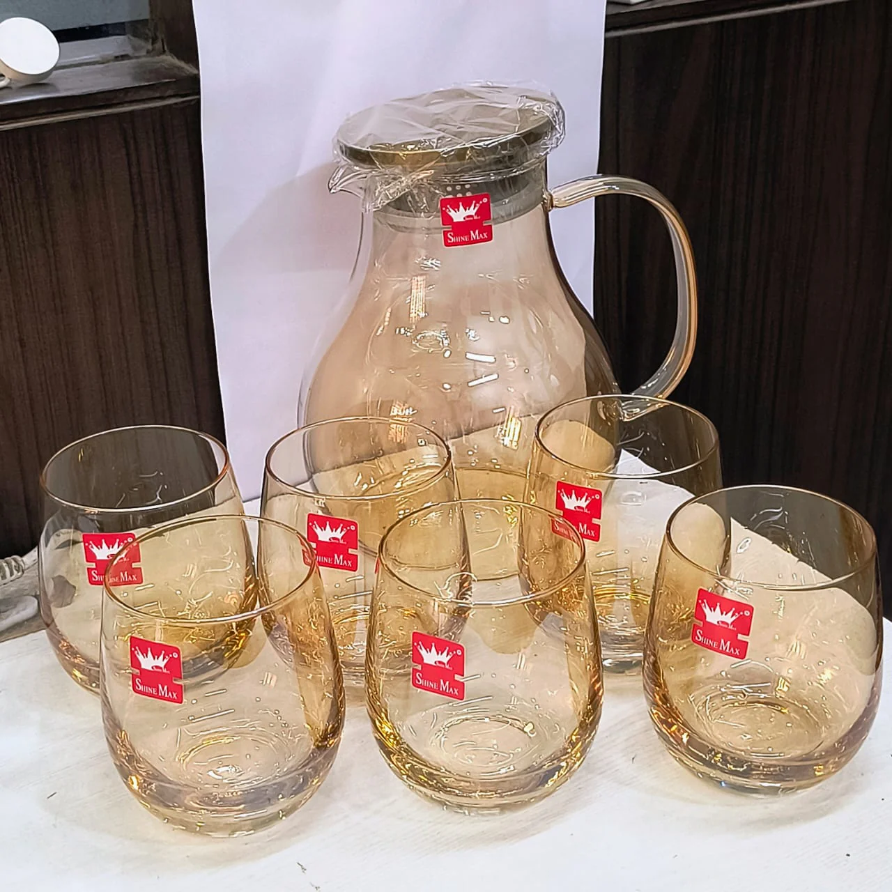 AM5394 Shine Max Steel Lid Water Jug With Glass 6pc Jug 1800ml , Glass 350ml - Image 7