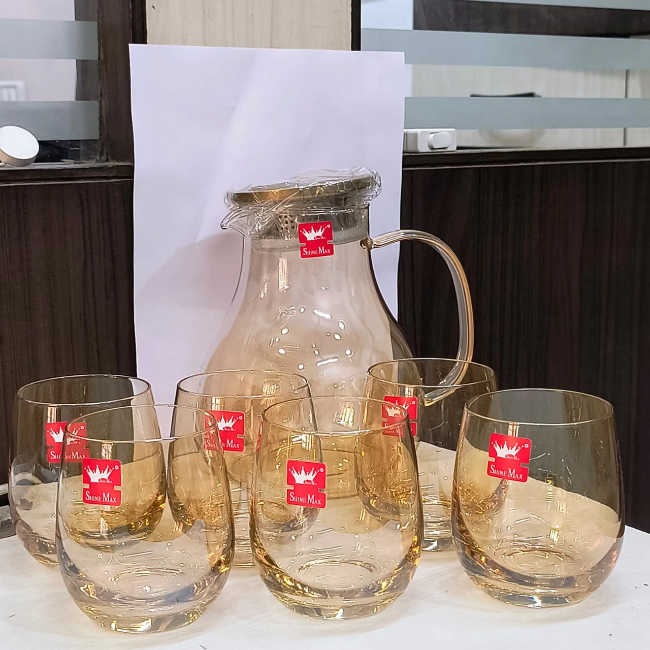 AM5394 Shine Max Steel Lid Water Jug With Glass 6pc Jug 1800ml , Glass 350ml - Image 8