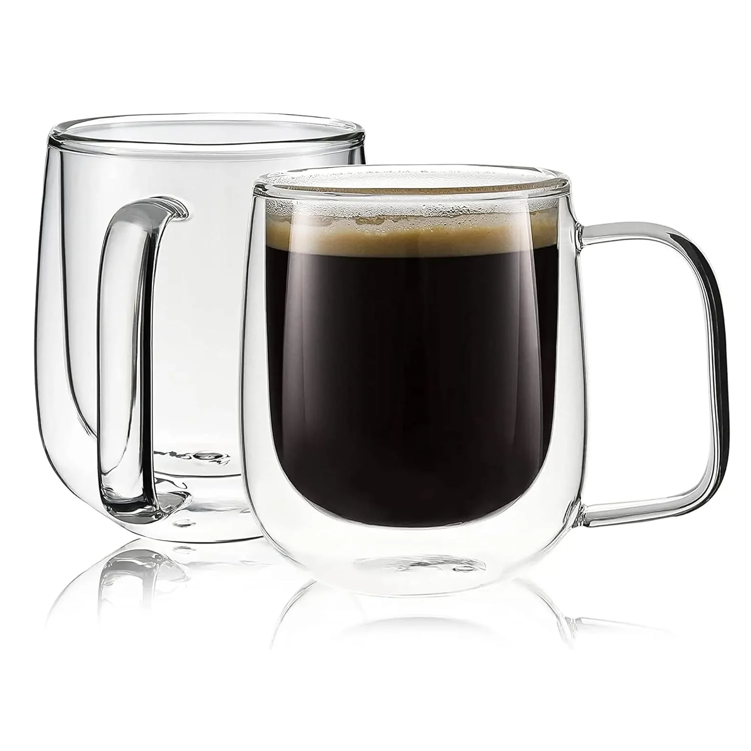 AM5376 Shine Max Transparent Glass Heat Resistant Tea - Coffee Mug (Set Of 2 Pcs) - Image 2
