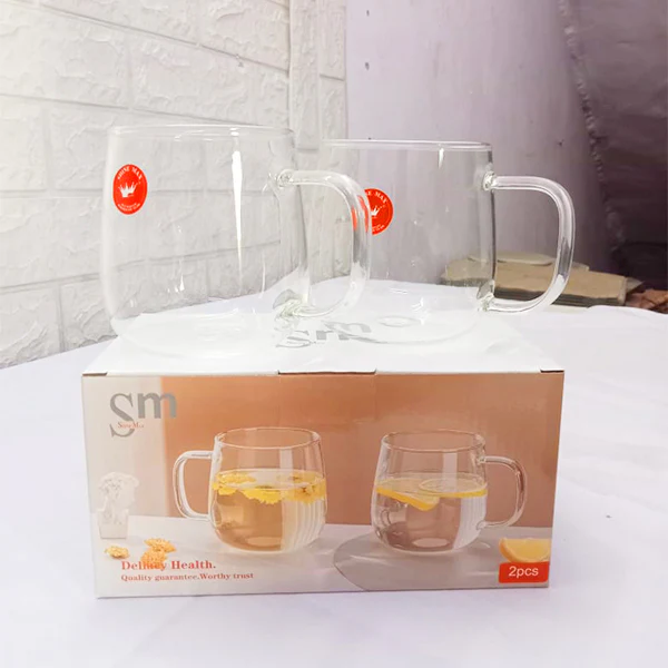 AM5376 Shine Max Transparent Glass Heat Resistant Tea - Coffee Mug (Set Of 2 Pcs) - Image 5