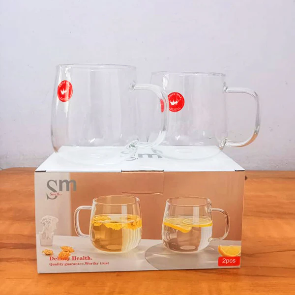 AM5376 Shine Max Transparent Glass Heat Resistant Tea - Coffee Mug (Set Of 2 Pcs) - Image 7