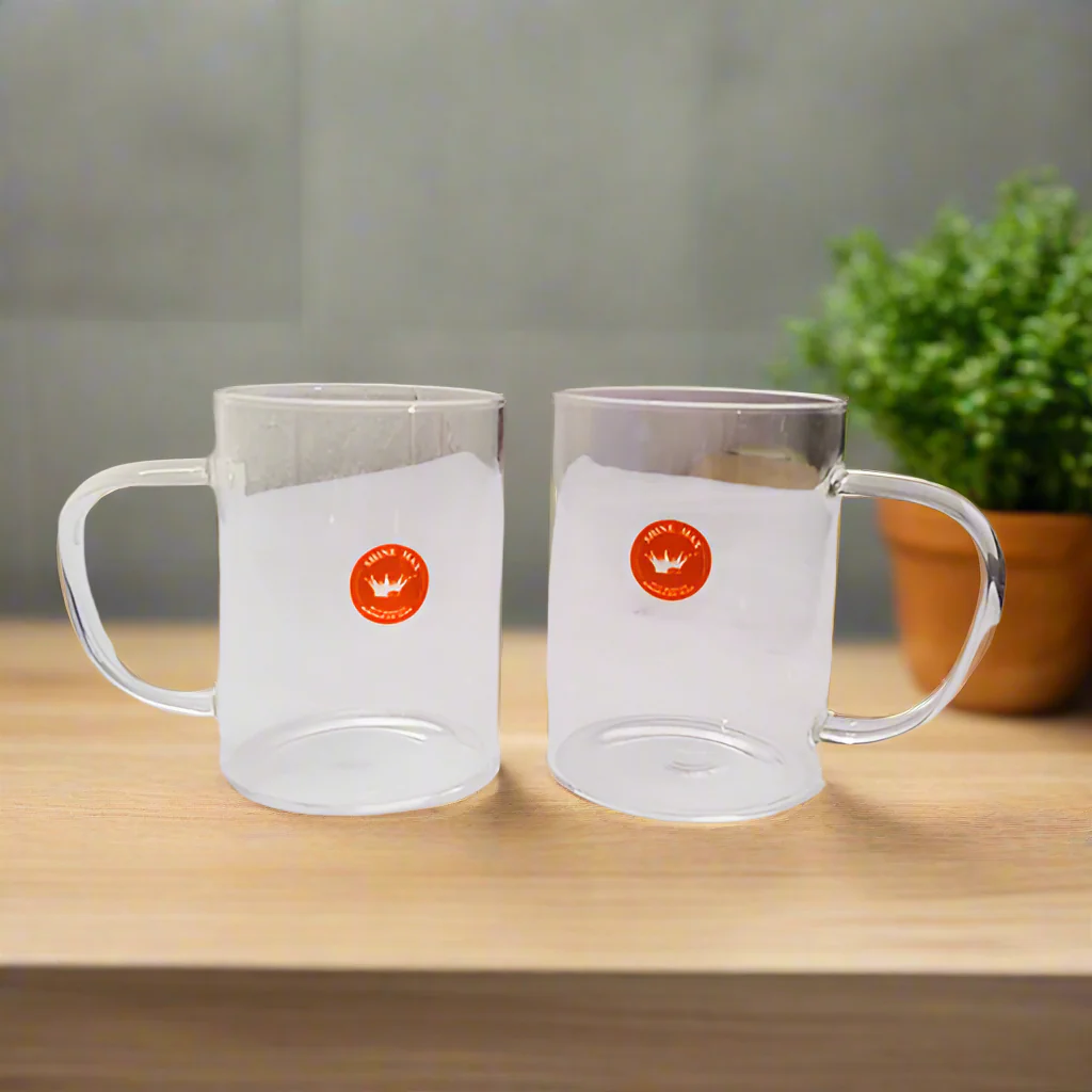 AM5377 Transparent Glass Coffee Mug for Coffee, Tea, Latte, Cappuccino and Juice (Set of 2Pcs) - Image 2