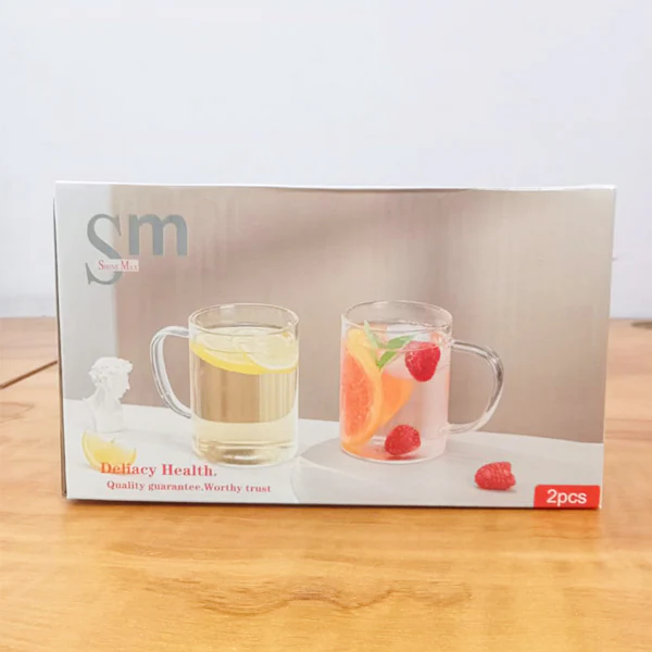 AM5377 Transparent Glass Coffee Mug for Coffee, Tea, Latte, Cappuccino and Juice (Set of 2Pcs) - Image 6
