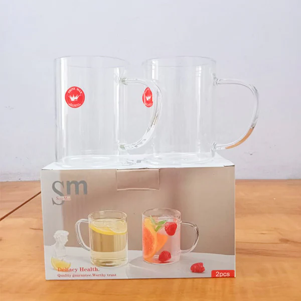 AM5377 Transparent Glass Coffee Mug for Coffee, Tea, Latte, Cappuccino and Juice (Set of 2Pcs) - Image 8