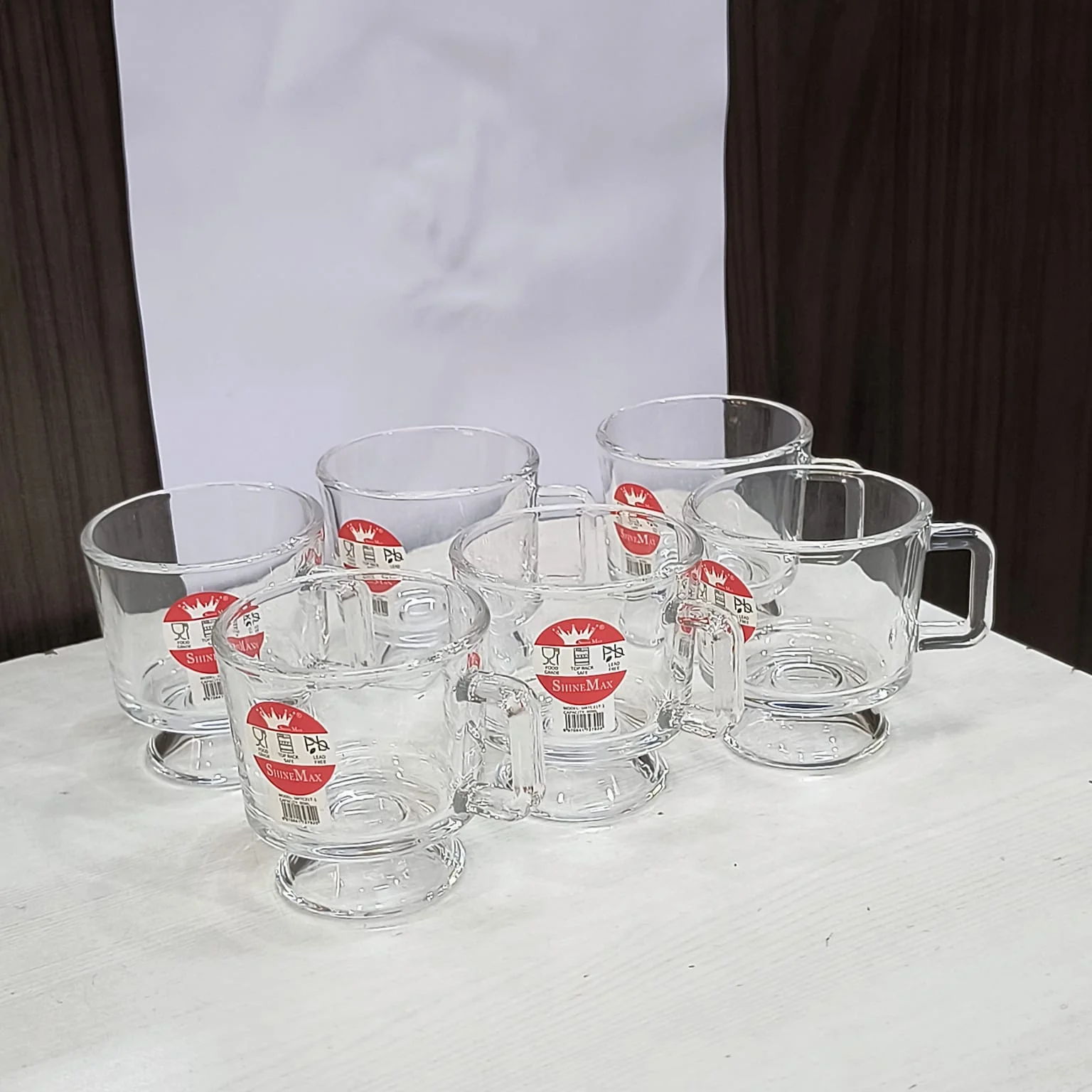 AM5379 Shine Max 6pc 80ml Coffee or Tea Cup Round Set Made of Glass - Image 4