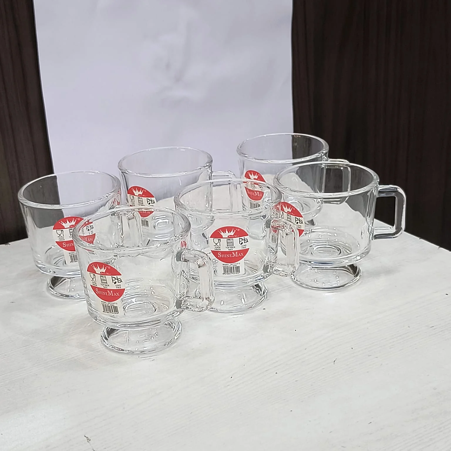 AM5379 Shine Max 6pc 80ml Coffee or Tea Cup Round Set Made of Glass - Image 5
