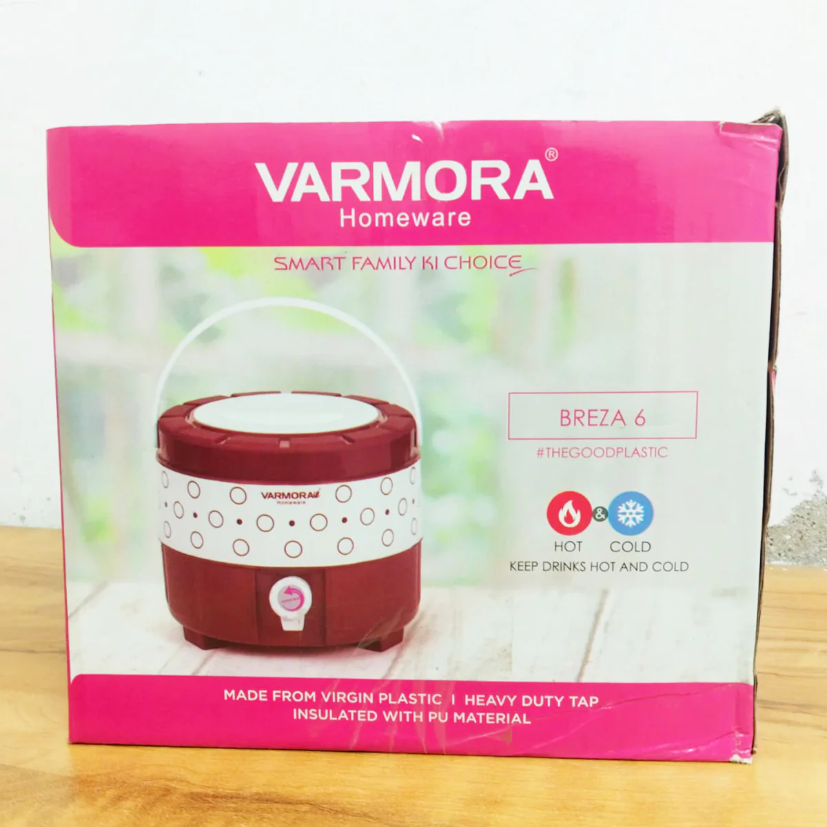 AM5386 Varmora Breza Printed Plastic Insulated Water Jug - 6 Liters - Image 5