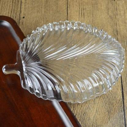 AM5387  Stylish Elegant Leaf Glass Plate for Serving Dry Fruits - Image 3