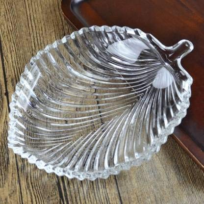 AM5387  Stylish Elegant Leaf Glass Plate for Serving Dry Fruits - Image 4