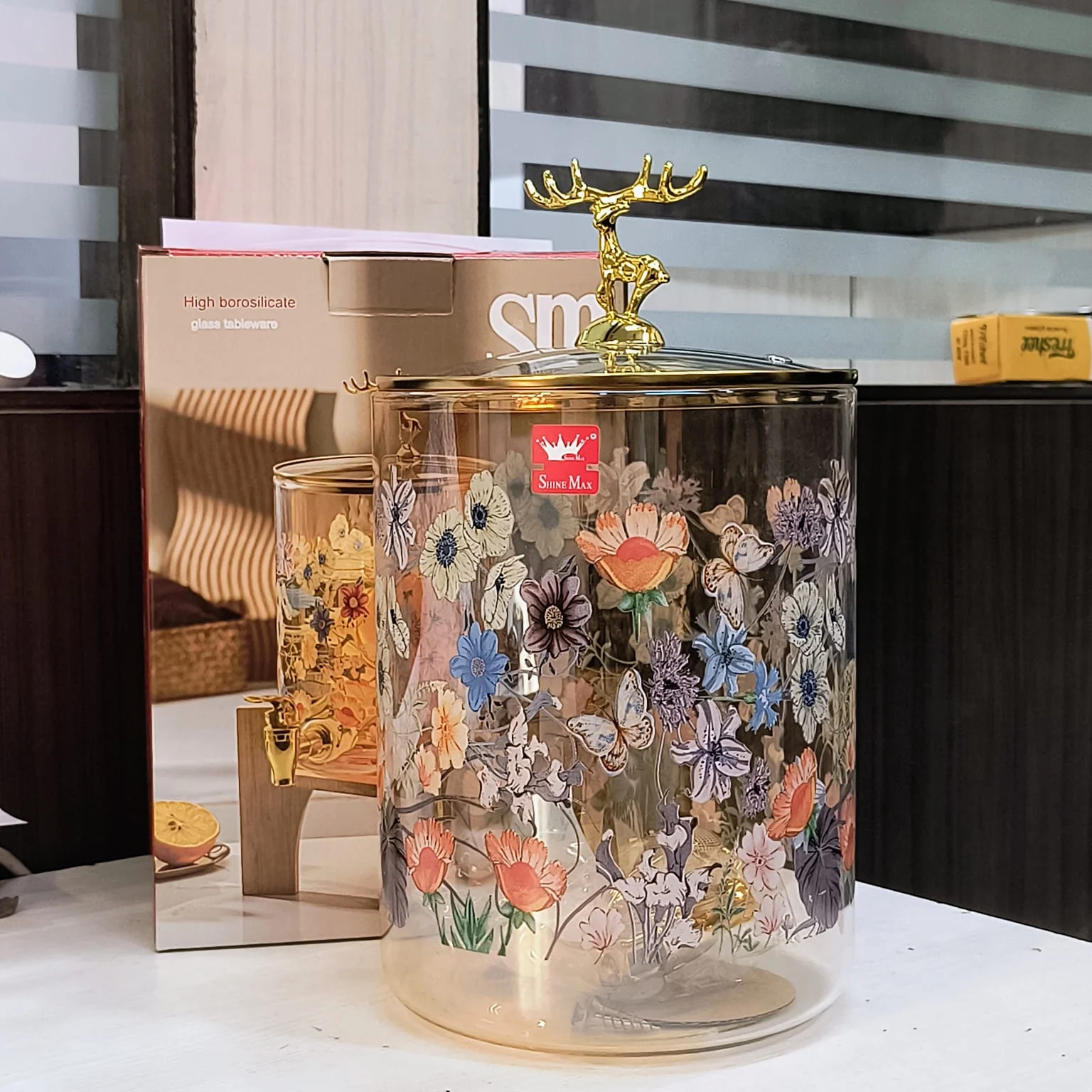 AM5390 Shine Max Glass Juice Dispenser - Gold, 3.6L - Image 7