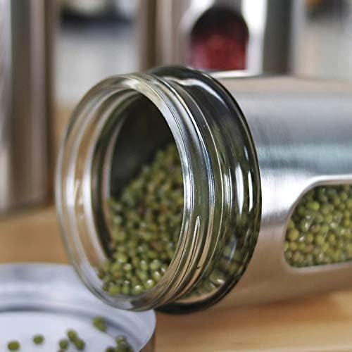 AM5396 Glass Spice Shaker Jar with Steel Lid Multicolor/Great for Spices, Herbs, Seasonings (Set of 1 Pc) - Image 2