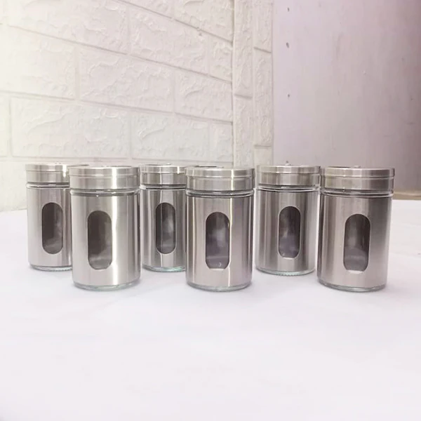 AM5396 Glass Spice Shaker Jar with Steel Lid Multicolor/Great for Spices, Herbs, Seasonings (Set of 1 Pc) - Image 5