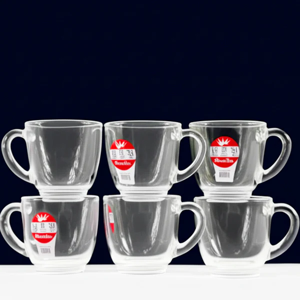 AM5398 Shine Max 6pc 80ml Coffee or Tea Cup Set Made of Glass