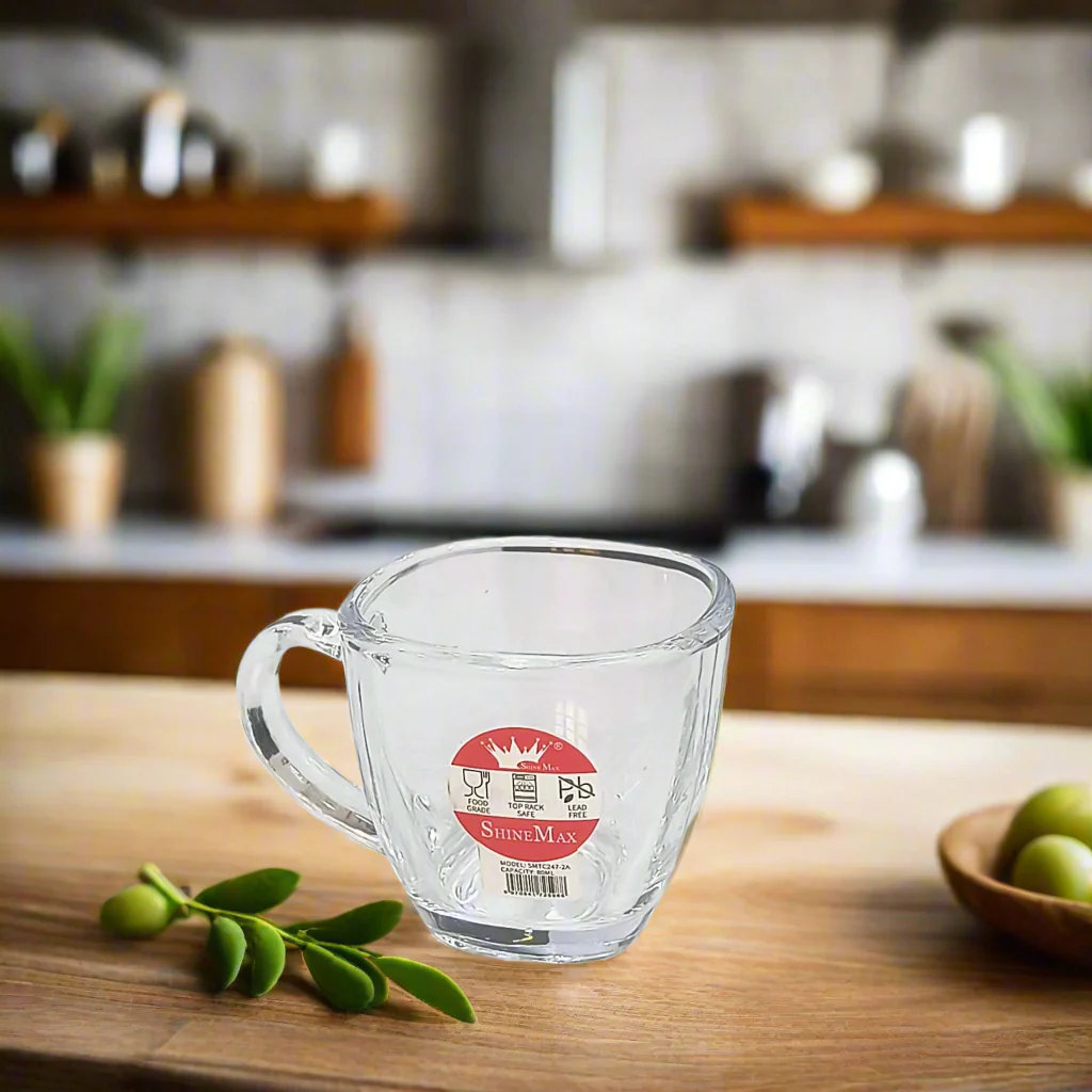 AM5398 Shine Max 6pc 80ml Coffee or Tea Cup Set Made of Glass - Image 5