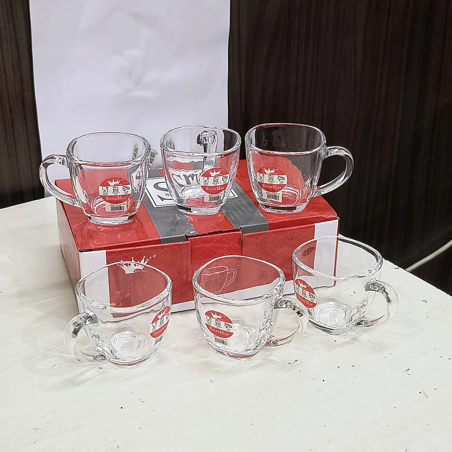 AM5398 Shine Max 6pc 80ml Coffee or Tea Cup Set Made of Glass - Image 7