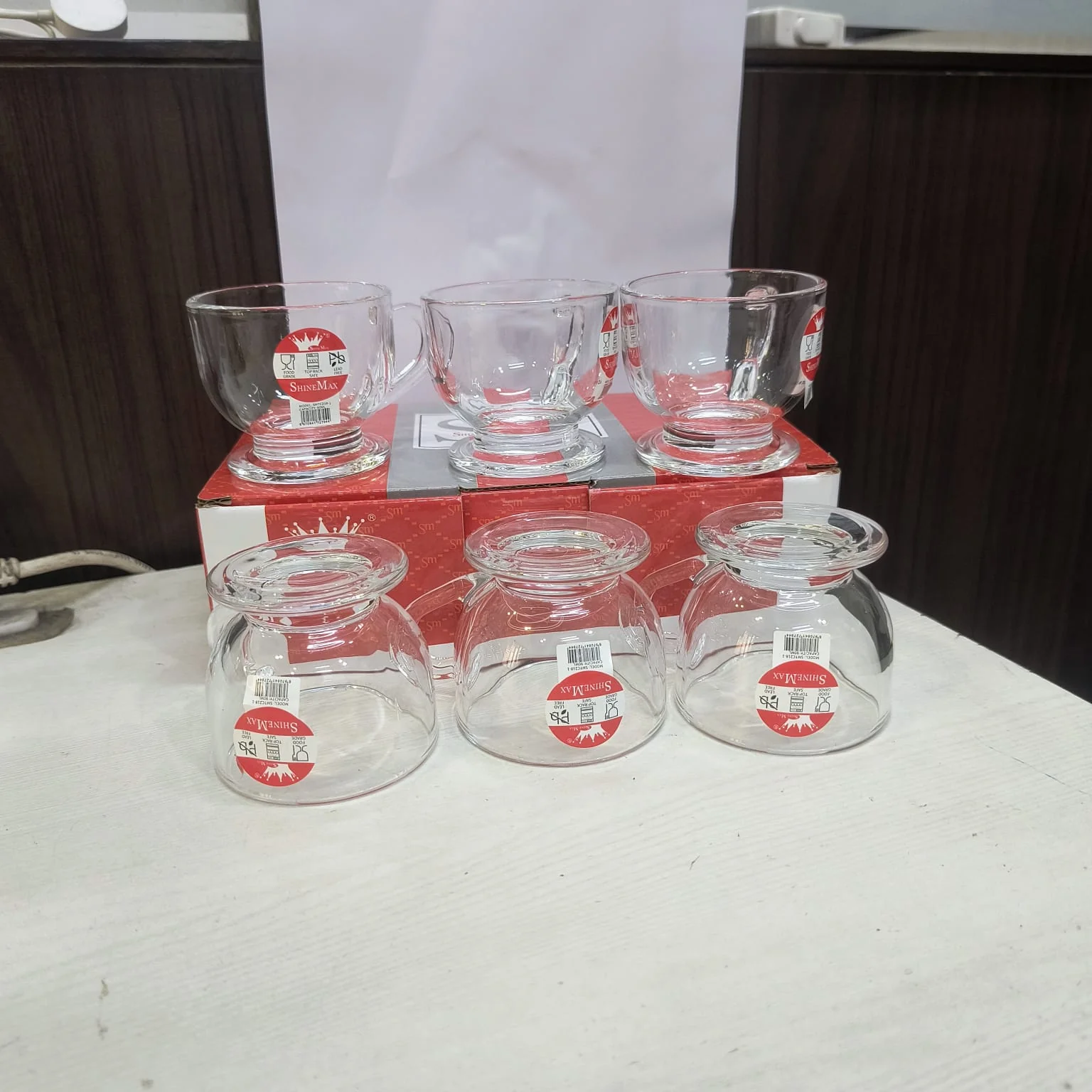 AM5380 Shine Max 6pc 80ml Coffee or Tea Cup Round Set Made of Glass - Image 3