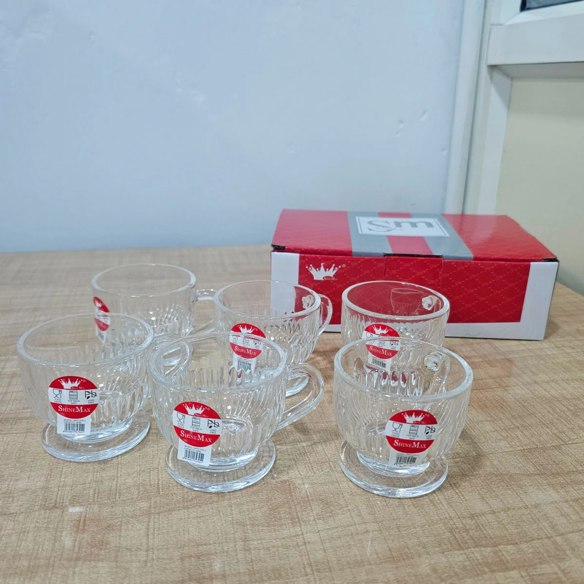 AM5380 Shine Max 6pc 80ml Coffee or Tea Cup Round Set Made of Glass - Image 6