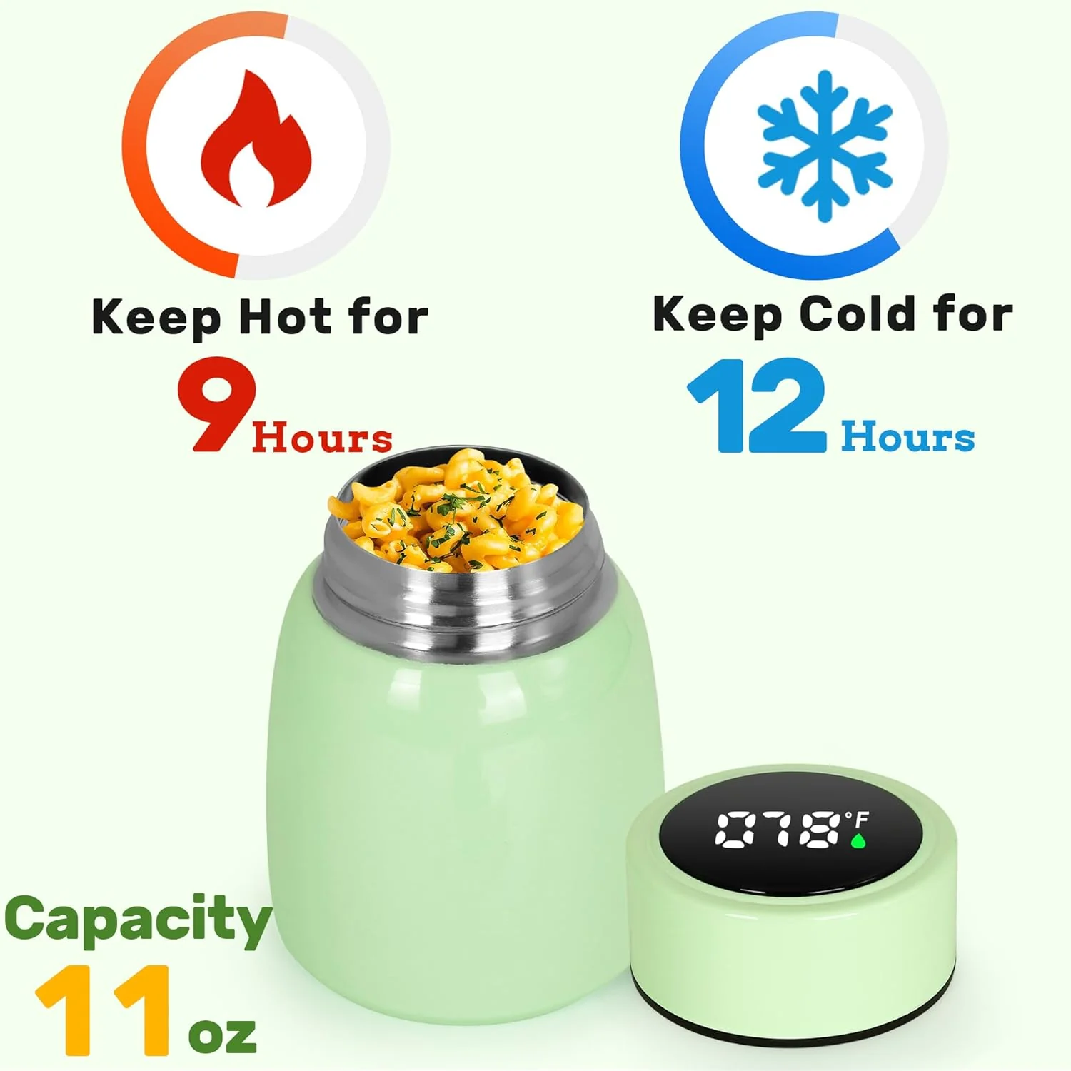 AM5399 Food Jar for Hot Food, Insulated Food Container with Temperature Display 300ml - Image 5
