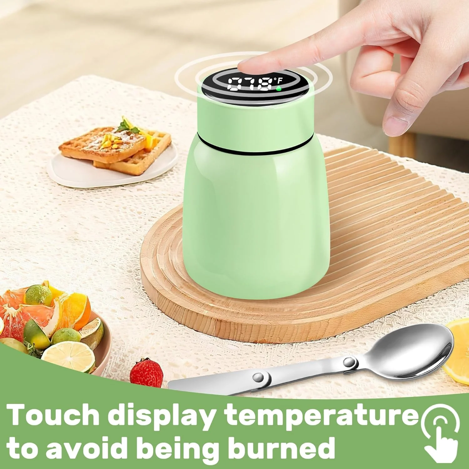 AM5399 Food Jar for Hot Food, Insulated Food Container with Temperature Display 300ml - Image 6