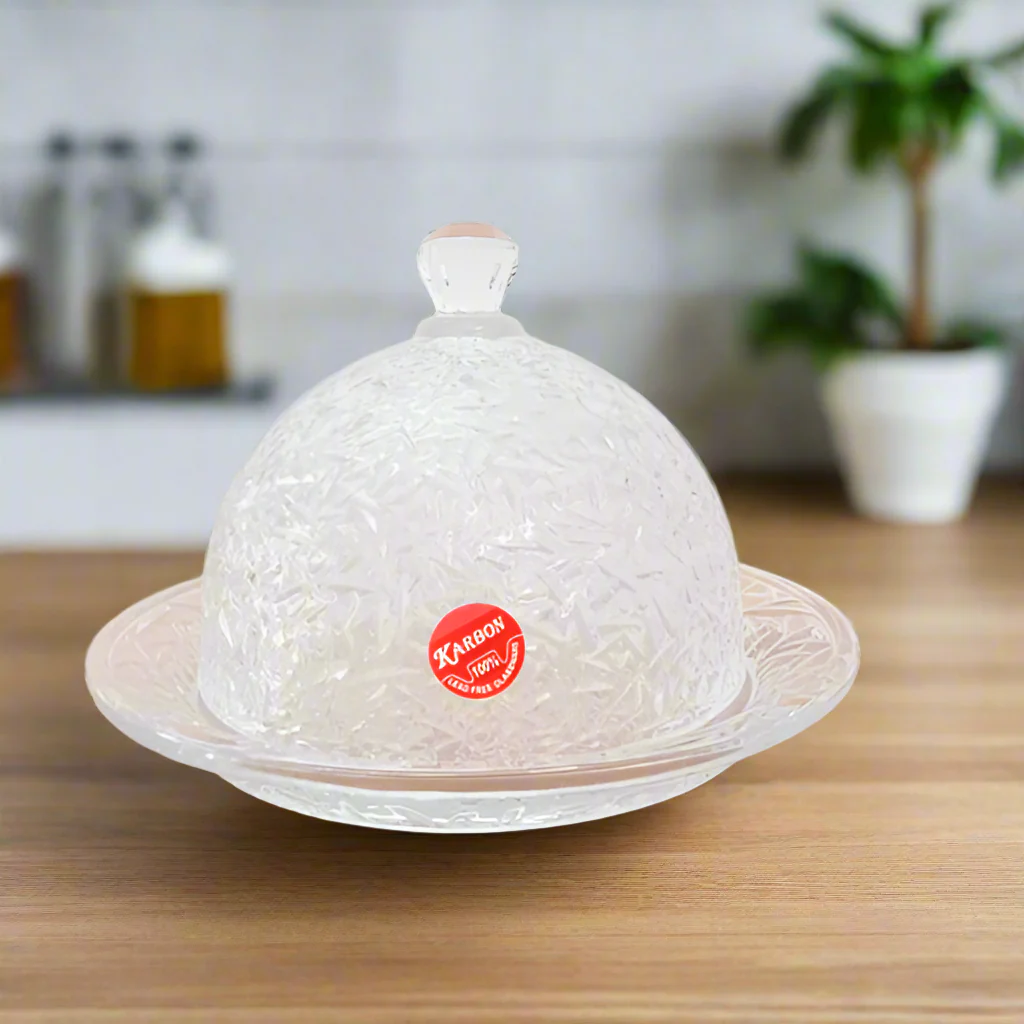 AM5402 Karbon Crystal Glass Cake Display Plate, Clear, Durable, crystal Design, Cake Stand - Image 2