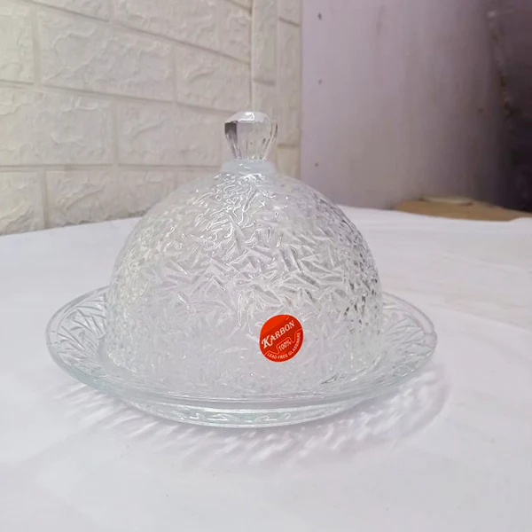 AM5402 Karbon Crystal Glass Cake Display Plate, Clear, Durable, crystal Design, Cake Stand - Image 3