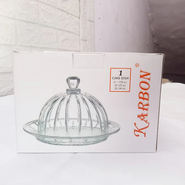 AM5402 Karbon Crystal Glass Cake Display Plate, Clear, Durable, crystal Design, Cake Stand - Image 5
