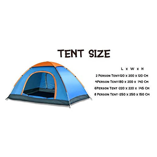 AM5408 Picnic Camping Portable Tent (4 Person) Velkro Polyester Waterproof 4 Person Tent - Image 7