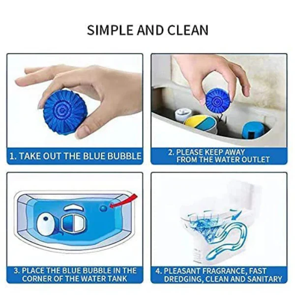 AM5410 Automatic Toilet Bowl Cleaner Tablets Stain Remover Bathroom Flush Tank Blue Tab Tablet(Pack of 10 Pcs, Color: Blue) - Image 6