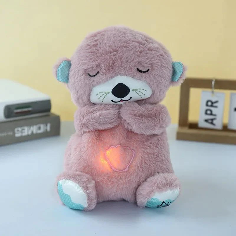 AM5412 Baby Soothing Music Tummy up Down with Light Breathing Teddy Bear Soft Toy Simulation Plush for Babies Kids Random Color - Image 2