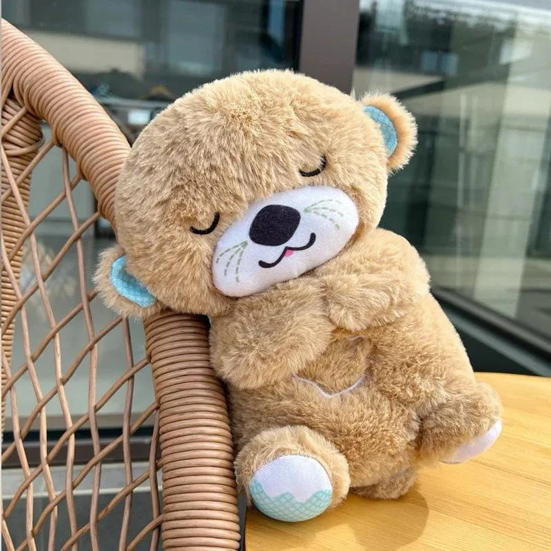 AM5412 Baby Soothing Music Tummy up Down with Light Breathing Teddy Bear Soft Toy Simulation Plush for Babies Kids Random Color - Image 3