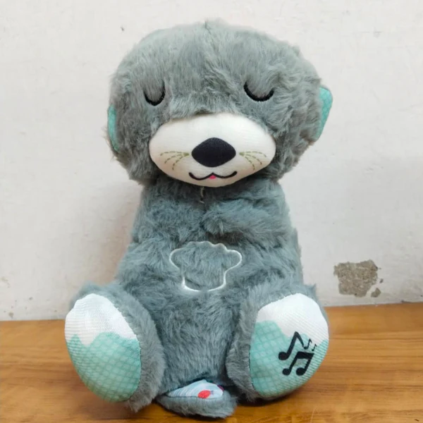 AM5412 Baby Soothing Music Tummy up Down with Light Breathing Teddy Bear Soft Toy Simulation Plush for Babies Kids Random Color - Image 9