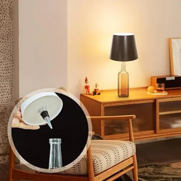 am5416 Wireless Bottle Lamp, 3 Colors Dimmable Wine Bottle Light Touch Control LED Wine Bottle Lamp For Bar Restaurant Bedroom - Image 5
