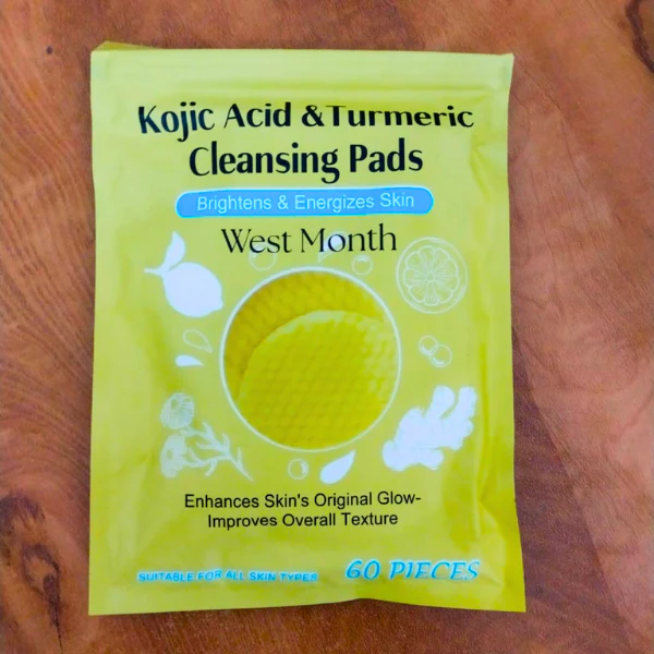 AM5417 Turmeric Kojic Acid Cleansing Pads, 60 Count Turmeric and Kojic Acid Pads, Mild and Non-irritating, Suit for All Skin Types 60 Pcs Kojic Acid Turmeric Cleansing Pads - Image 10