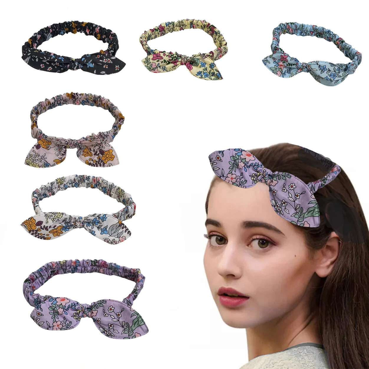 AM5426 Rabbit Ear Hair Band Multicolour 1pc - Image 2