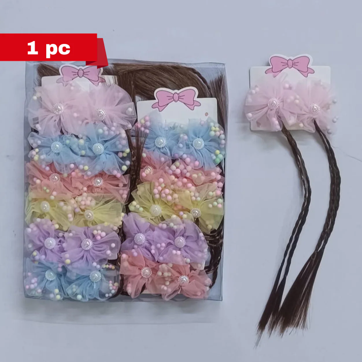 AM5430 Flower Long Tail Hairpin Multicolour 1pc