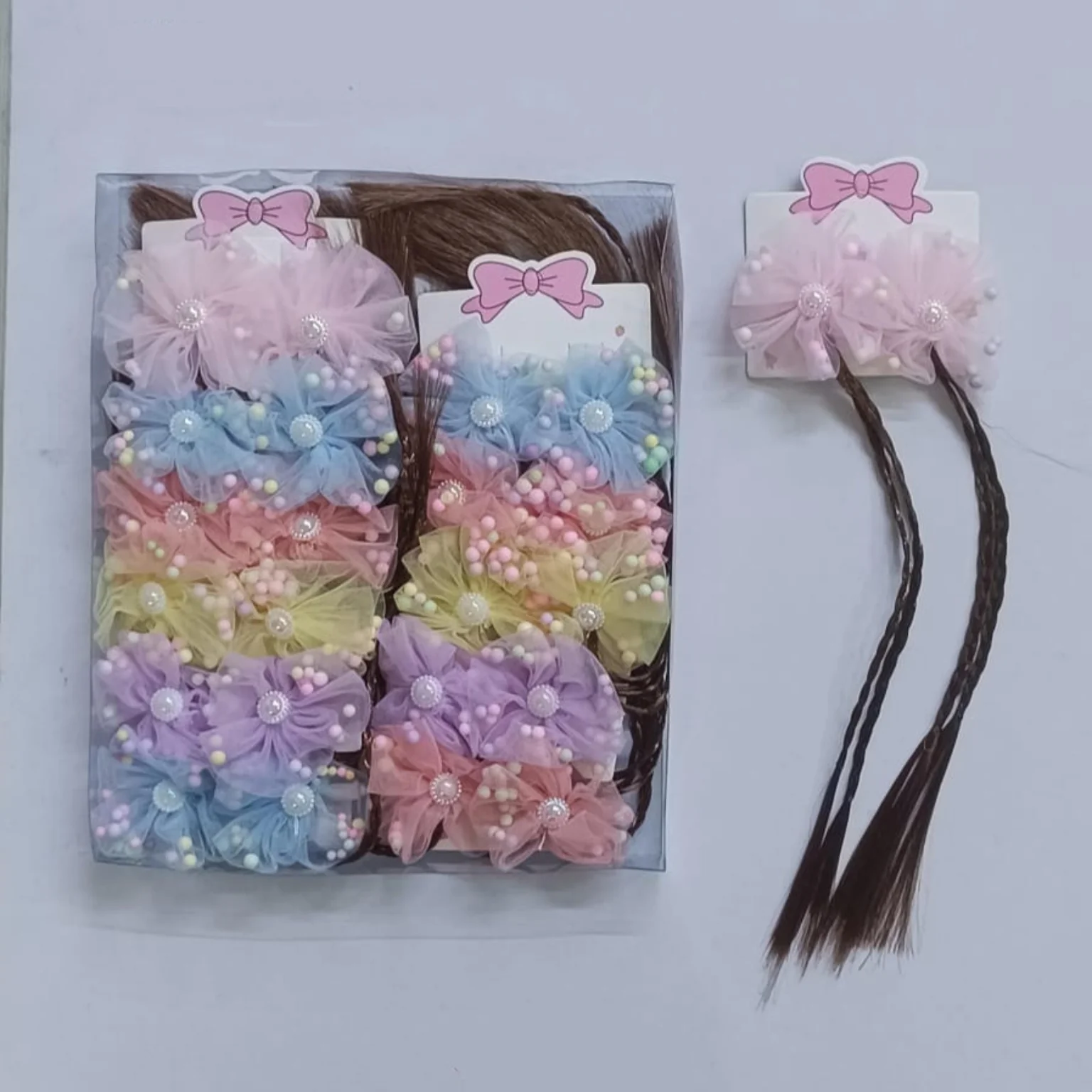 AM5430 Flower Long Tail Hairpin Multicolour 1pc - Image 4