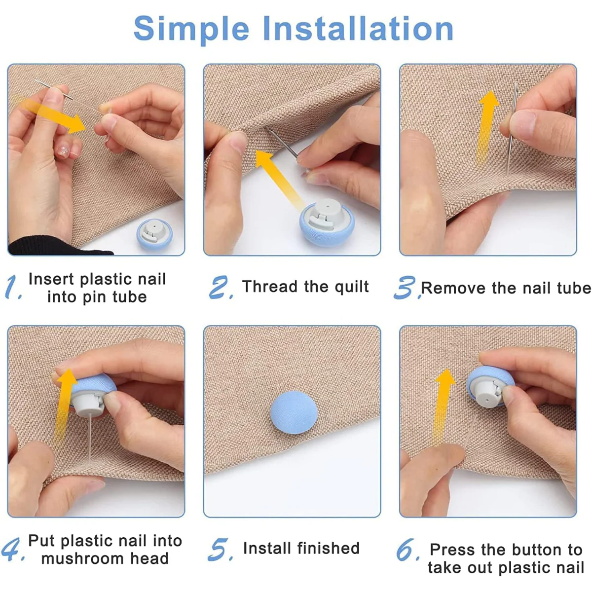AM5435 Cotton Blanket Needle -(Pack of 6 pcs)-Curtain Needle-Spring Clips Bedsheet Clips Small Cotton for Bedsheet - Image 3