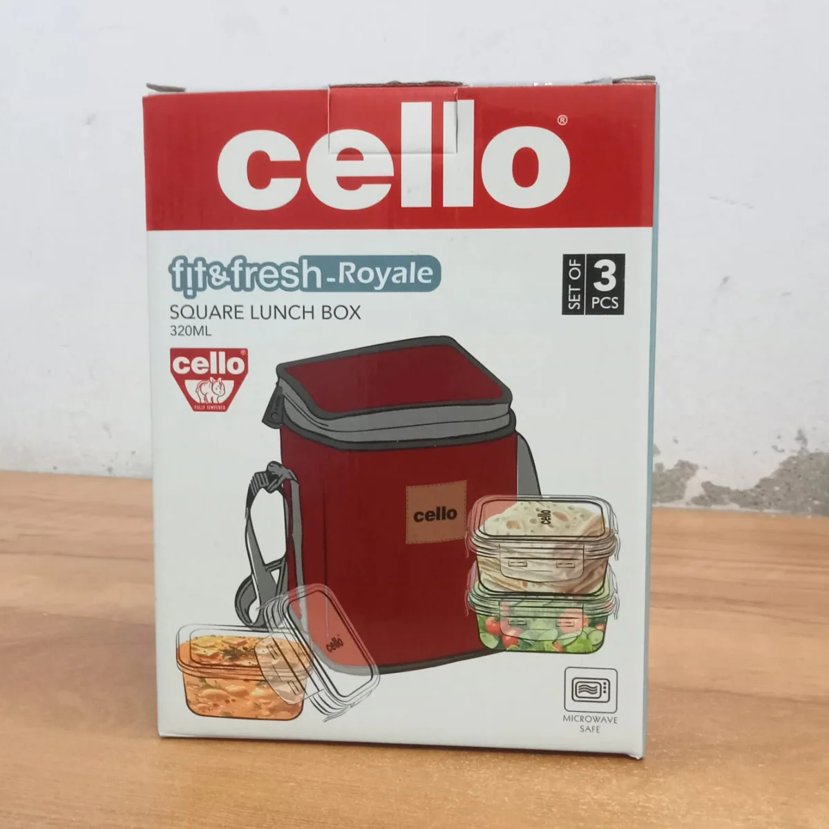 AM5448 Cello Royale Square Glass Lunch Box 320ml x 2 N with Jacket (Vr) (Pack of 2Pc) - Image 5
