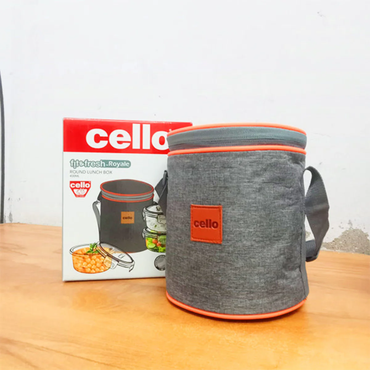 AM5449 Cello Royale Round Glass Lunch Box 400ml x 3 N with Vertical Jacket & 2 Spoons (Pack of 3Pc) - Image 3