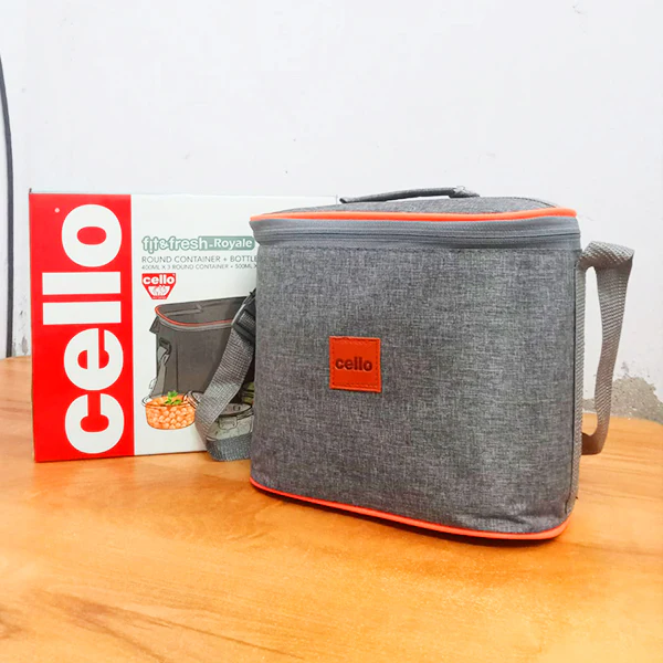 AM5450 Cello Royale Round Glass Lunch Box 400ml x 3 N with Jacket & Glass Water Bottle 500ml with 2 Spoons (Pack of 4Pc) - Image 3