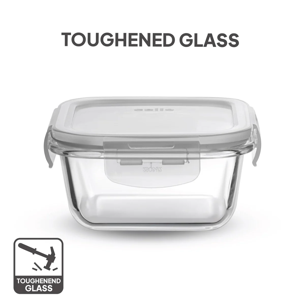 AM5452 CELLO Glassy Square Lunch Box Set of 3 Container with Jacket- each 320m-Microwavable Borosilicate Glass | Leak Proof Design - Image 5
