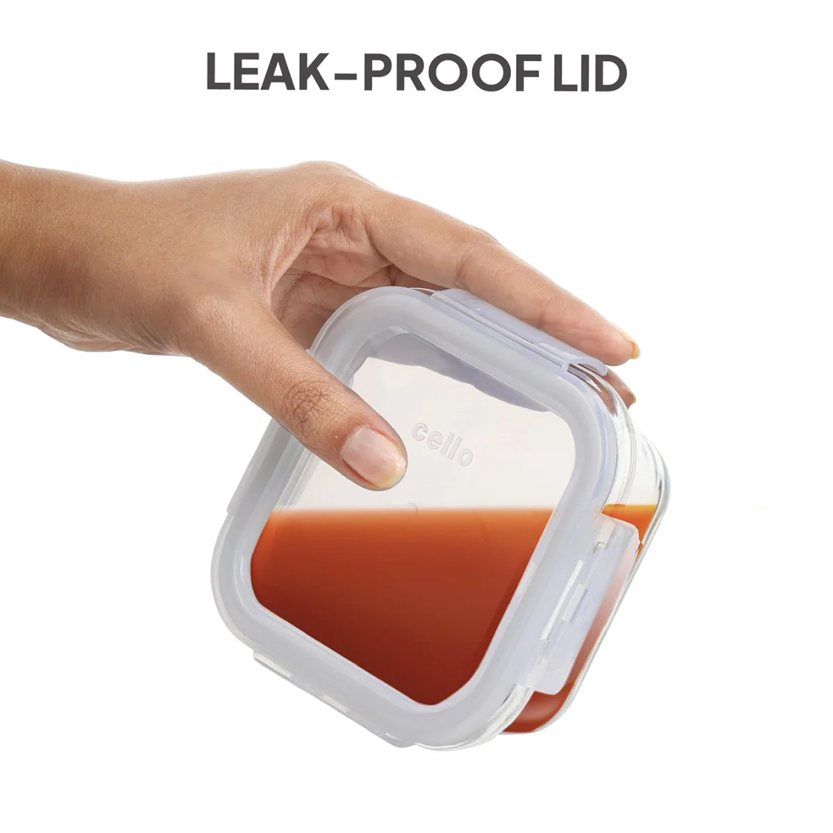 AM5452 CELLO Glassy Square Lunch Box Set of 3 Container with Jacket- each 320m-Microwavable Borosilicate Glass | Leak Proof Design - Image 6