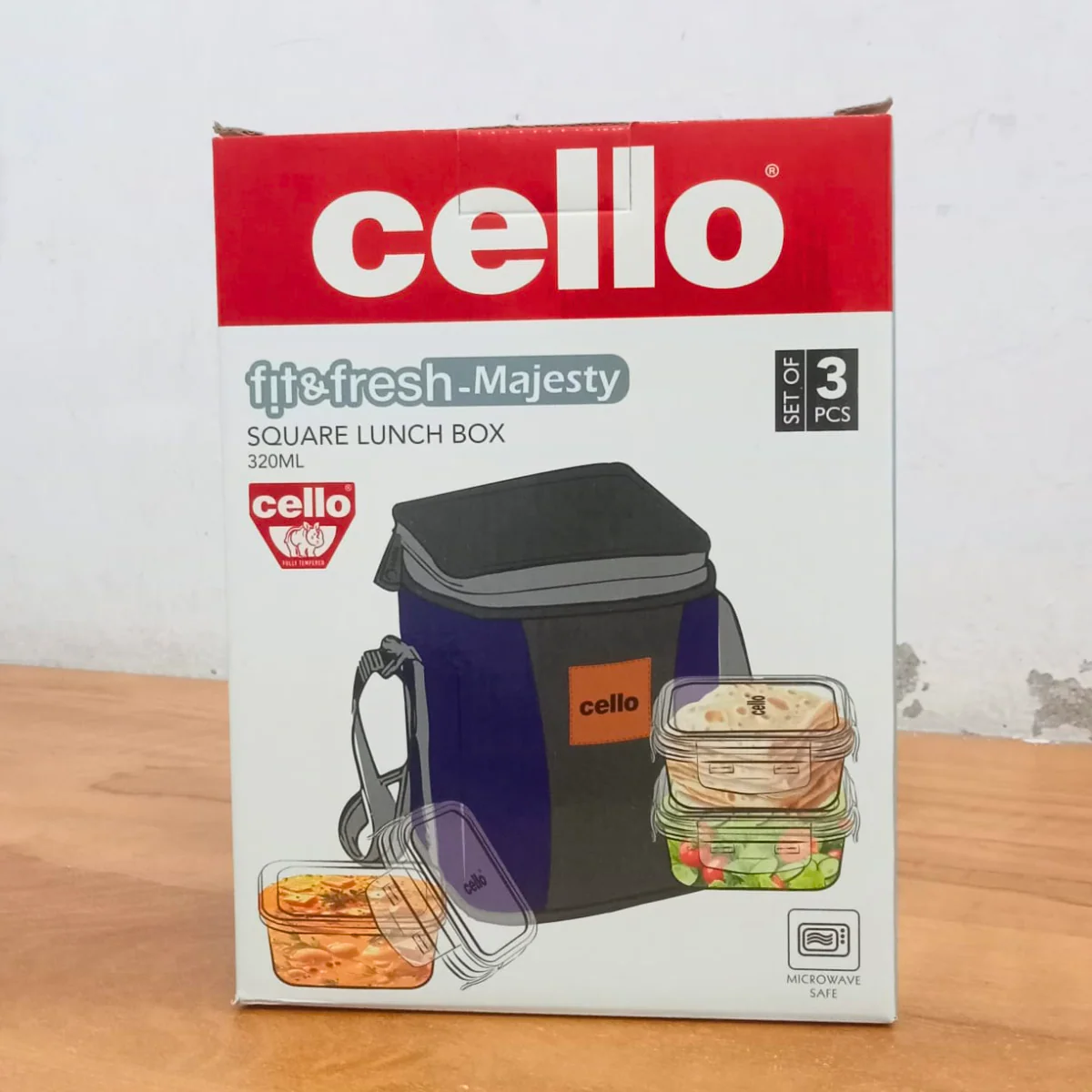 AM5452 CELLO Glassy Square Lunch Box Set of 3 Container with Jacket- each 320m-Microwavable Borosilicate Glass | Leak Proof Design - Image 9