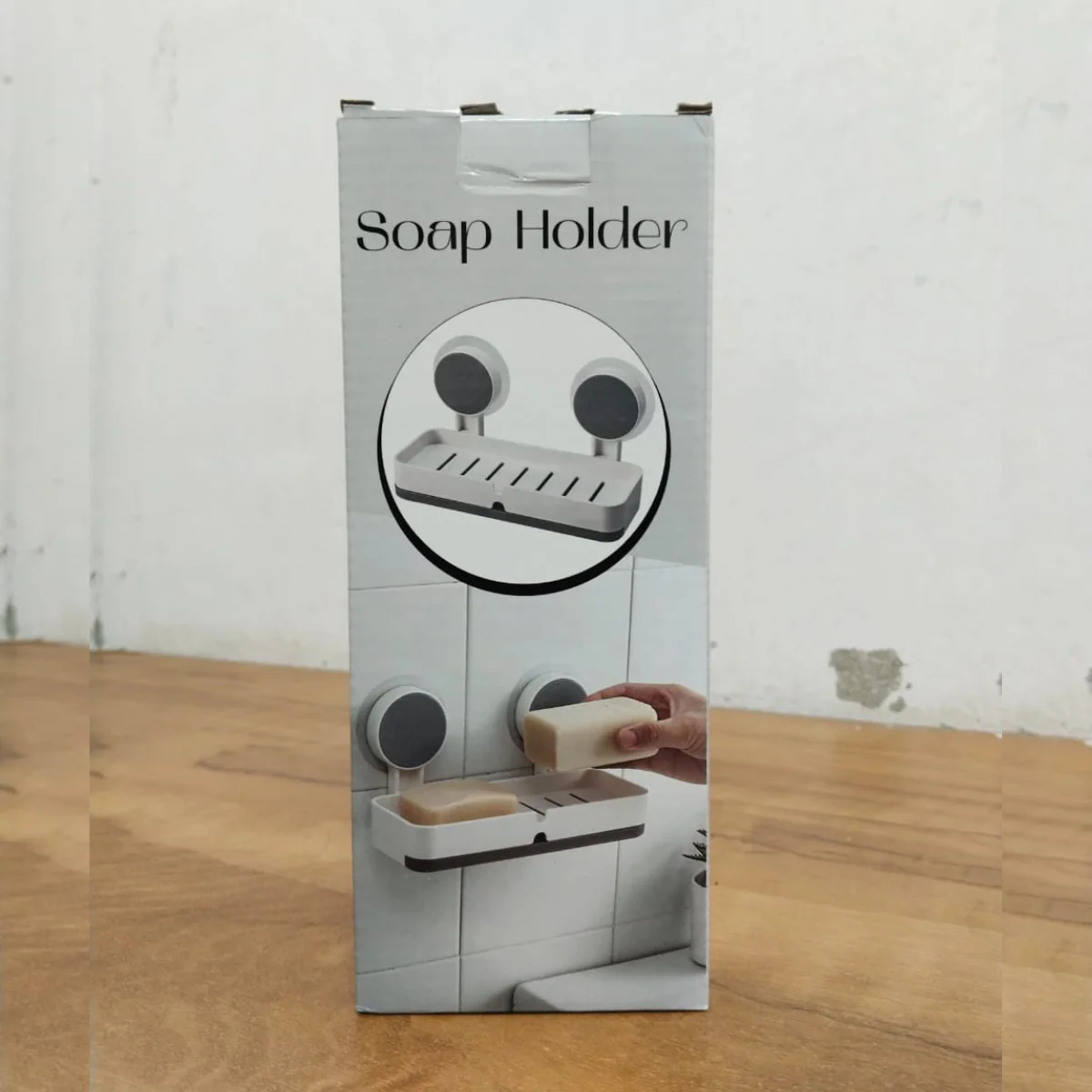 AM5479 Adhesive Soap Dish Holder with Drain- Weight Bathroom Shelf -Kitchen Holder for Soap Shampoo White-Layfoo - Image 10